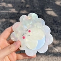 Miroir à main en forme de nuage iridescent avec un visage souriant et mignon - Miroir à Main Nuage (10cm)