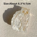 Pinza para el pelo de gato en acetato perlado con contornos dorados, tamaño 6,3x4,1cm - Pinza-6.3cm / Estilo Gato Blanco Perlado