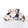 Molla per capelli in acetato marmorizzato rosa e nero con denti dorati e finitura lucida - 7cm / Colore Chiaro Vintage
