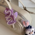 Large purple acetic acid shark hair claw clip for women on a beige leather bag strap - Purple Wave Pattern Style (A3-5-13) / 9cm