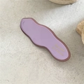 Elegante fermaglio per capelli in acetato viola ondulato con scritte dorate e bordo marrone - Onda Viola Chiaro