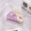 Yin Yang acetate hair claw clip in light purple and beige tones on mesh background - Small / Purple / 6.5cm
