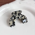 Minimalist black and white marble acetate hair claw clip with glossy polished finish - Black and White Pattern 5.5cm