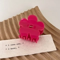 Pinza per capelli a fiore rosa acceso in acetato per acconciature eleganti - Molla a Fiore (A11-5-3) / 5,5 cm