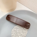 Minimalist deep brown rectangle shark hair claw clip with a glossy finish for women - Square Spring Clip