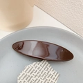 Minimalist dark brown acetate heart hair claw clip with a glossy finish for women - 8.5cm Spring Clip