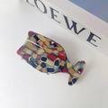 Colorful geometric acetate hair claw clip with mosaic pattern for elegant hair styling - Rainbow