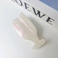 Elegant champagne glass hair claw clip in shimmering milky white pearlescent acetate - Mermaid Color