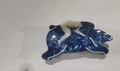 Pinza para el pelo de acetato con forma de oso polar y patrón de mármol azul - Estilo Oso Polar