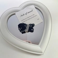 Pinza per capelli a forma di cane Pomerania nero su specchio a cuore - Piccolo (5cm) / Nero