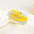 Stylish yellow and light blue spiral swirl hair claw clip for women's daily hair styling - Contrast Yellow