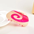 Fashionable macaron two-tone cream and rose red acetate hair claw clip for women - Contrast Rose Pink