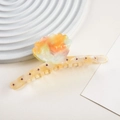 Dettaglio molletta per capelli in acetato con strass su base in resina crema - A12-22-3 Beige (circa 12cm)