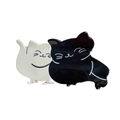 Cute black and white acetate cat hair claw clip for elegant women's updo hairstyles - Black and White