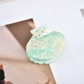 Shell-shaped mint green acetate hair claw with fine glitter and sparkling rhinestones - Approx 5.5cm / Fantasy Mint Green Shell