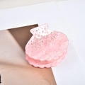 Close-up of pink shell hair claw with sparkling rhinestones and marble texture detail - Approx 5.5cm / Fantasy Pink Shell
