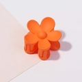 Matte orange kleine Blumen Haarklammer mit 5-Blatt Design für Damenfrisuren - Orangerot