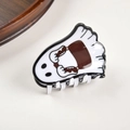 Divertente molletta per capelli di Halloween con fantasma bianco e borsa marrone da donna - Fantasma con Cesto (n. 3) / Circa 6,5 cm