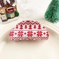 Pince à cheveux de Noël avec motif nordique rouge et blanc pour coiffure festive - Demi-cercle - Flocon Sapin Blanc Rouge