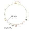 Detail shot of colorful star zircon pendant necklace showing 41cm length and 5cm extension - Necklace