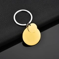 Porte-clés minimaliste en acier inoxydable doré avec deux plaques rondes - Style 4-Or