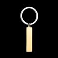 Porte-clés minimaliste avec anneau argenté et barre rectangulaire dorée en acier - Style 8-Couleur Or