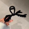 Grande molletta per capelli con fiocco in velluto nero, accessorio elegante per acconciature - Nero