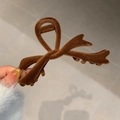 Grande molletta per capelli in velluto marrone con fiocco per acconciature eleganti - Marrone