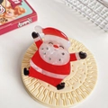 Détail de la pince à cheveux Père Noël avec strass brillants pour les coiffures de Noël - Père Noël 5CM