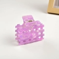 Minimalistische paarse marmeren textuur acetaat holle vierkante haarklem dames - 7cm / Paars