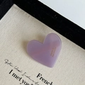 Detailed close-up of purple heart hair clip with France Handmade text on marble texture - Purple