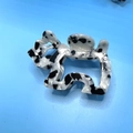 Minimalist acetate hair claw clip with black and white spots and hollow puppy dog shape - Hair Claw / Black & White