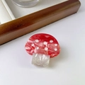 Simpatica molletta per capelli a fungo rosso in acetato con puntini bianchi per donna - 3# Fungo Rosso 5cm*4.2cm 13g