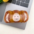 Pince à cheveux en acétate avec motif écaille de tortue et trois smileys blancs - Visage Souriant Brun (9.5x5cm)