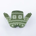 Détail d'une boîte en forme de pull de Noël vert avec des motifs de rennes et de flocons - Style E - Motif Flocon de Neige (Vert Encre) / Env. 8,5 cm