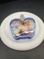 Pale blue acetic acid hair claw clip with iridescent mother of pearl effect finish - Light Blue / 6.5cm