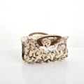 Elegant acetate claw clip with cream and brown marble pattern for thick hair - 7.5cm / Beige Grey