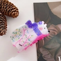Pinza para el pelo de oso de dibujos animados en acrílico rosa y blanco translúcido - 8.8cm / Oso polar
