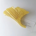 Detailed view of yellow ginkgo leaf hair claw clip with elegant acetate ribbed texture - Ginkgo Leaf Shape
