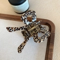 Elegant tortoiseshell acetate butterfly hair claw clip with a glossy leopard pattern finish - Spotted Coffee 7cm