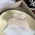 Elegant nude pink acetate hair claw clip with sparkling rhinestones and a stylish design - 7cm / Off White