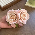 Pince à cheveux élégante en forme de rose 3D en tissu rose-orange pour accessoires - Rose Pêche