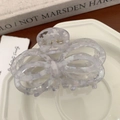 Close-up of a hollow butterfly hair claw made from purple marble pattern acetate - 1# Gray 8cm