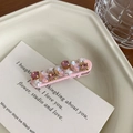 Pink rhinestone hair clip with star accents on a ceramic tray in a sweet style - Pink Duckbill Clip (5cm)