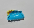 Pince à cheveux nuage bleu avec visage souriant, soleil et strass multicolores - 5cm / Bleu