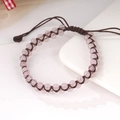 Handgefertigtes zweireihiges Armband aus rosa Kristallsteinen mit Kordelzug - Rosenquarz