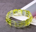 Durchscheinendes grünes Armband aus Apfel-Phantom-Kristallperlen mit doppelter Schnur - Hellgrün