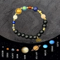 Bracciale sistema solare con pietre naturali e ciondolo zodiaco Acquario dettaglio - Acquario