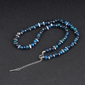 Unisex kralenketting van blauw tijgeroog met verstelbare roestvrijstalen karabijnsluiting - Zilveren Blauwe Tijgeroog Kralenketting