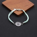DIY Armband in Minzgrün aus Wildleder mit silbernem Cabochon-Anhänger für Schmuck - Cyan